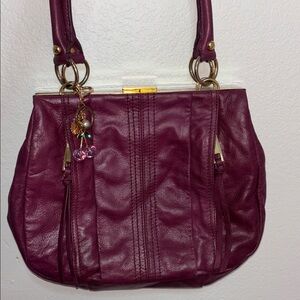 Elegant Purple Leather Handbag